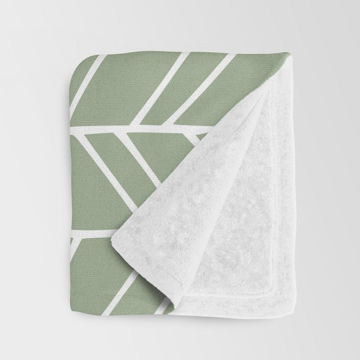 Rustic Herringbone in Sage Green Throw Blanket Gallery Image 3