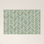 Rustic Herringbone in Sage Green Welcome Mat Gallery Image 1