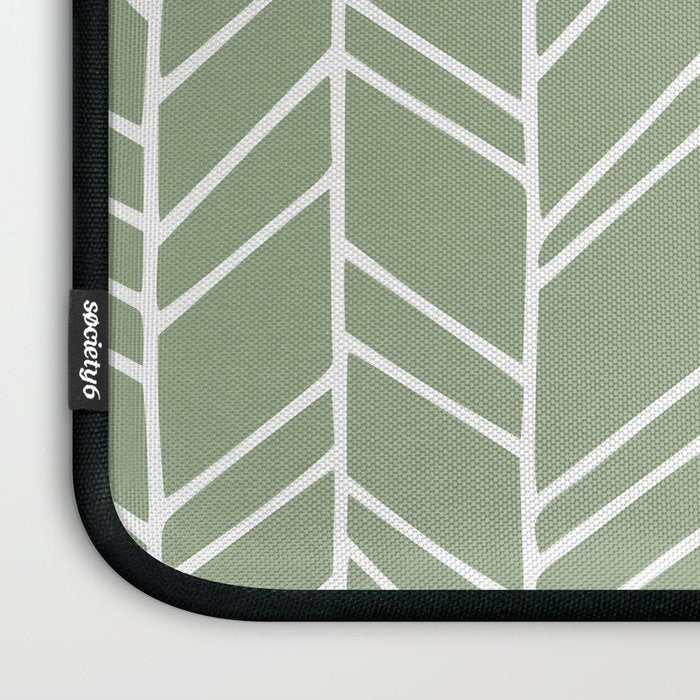 Rustic Herringbone in Sage Green Laptop Sleeve Gallery Image 3