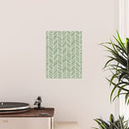 Rustic Herringbone in Sage Green Poster Gallery Image 2
