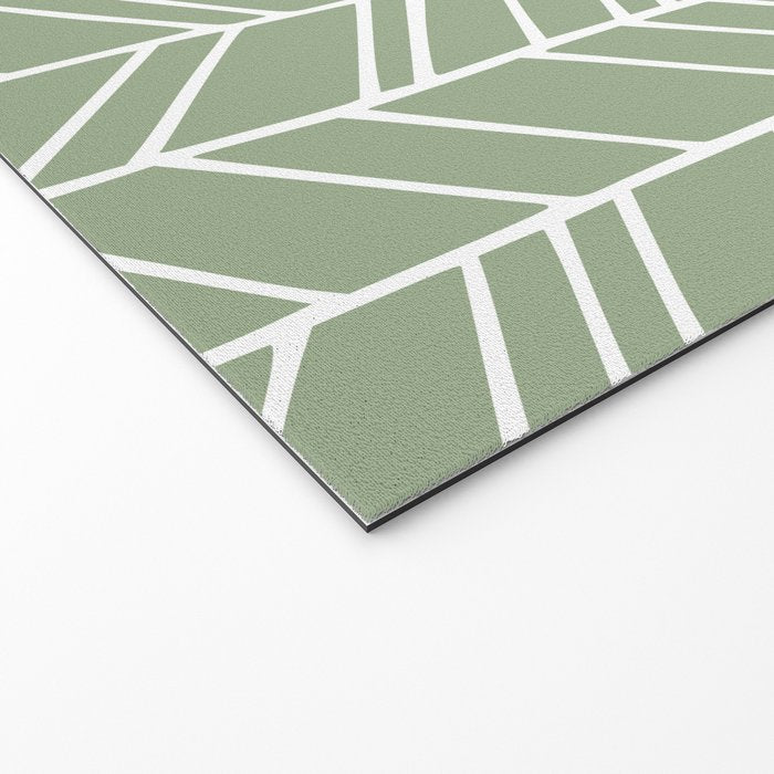 Rustic Herringbone in Sage Green Welcome Mat Gallery Image 2
