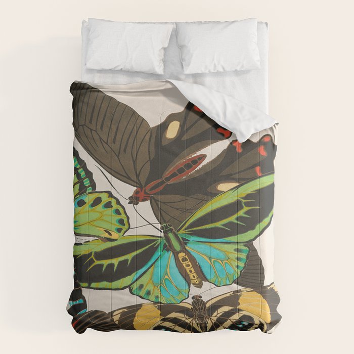 Vintage Butterfly Illustration EA Seguy Papillon Comforter Gallery Image 1