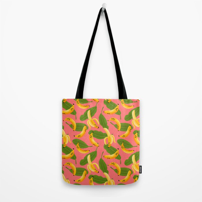Banana Pattern on Pink Tote Bag Gallery Image 2