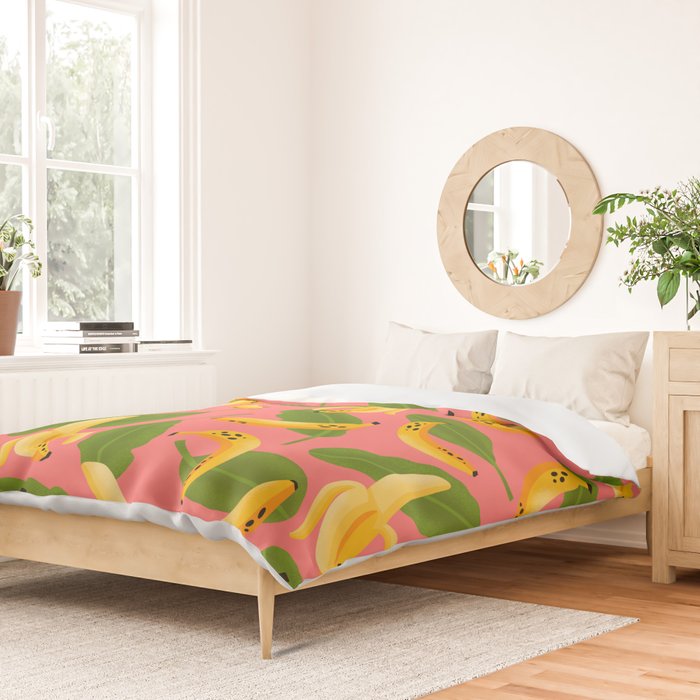 Banana Pattern on Pink Duvet Cover Gallery Image 2