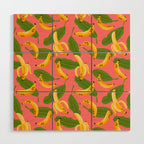 Banana Pattern on Pink Wood Wall Art Gallery Image 1