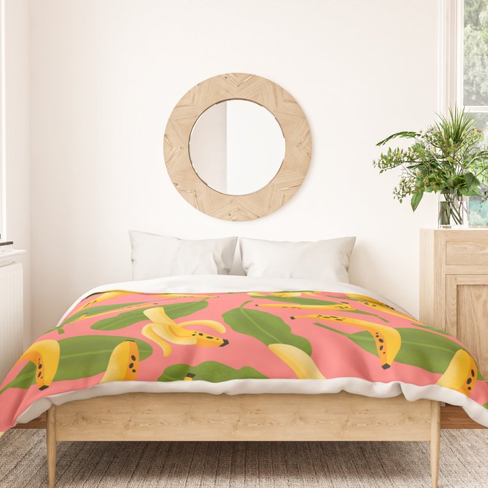 Banana Pattern on Pink Duvet Cover Gallery Image 3