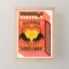 All is Fair in Love and War Vintage Matchbox Retro Orange Palette with Leopard Mini Art Print Gallery Image 1