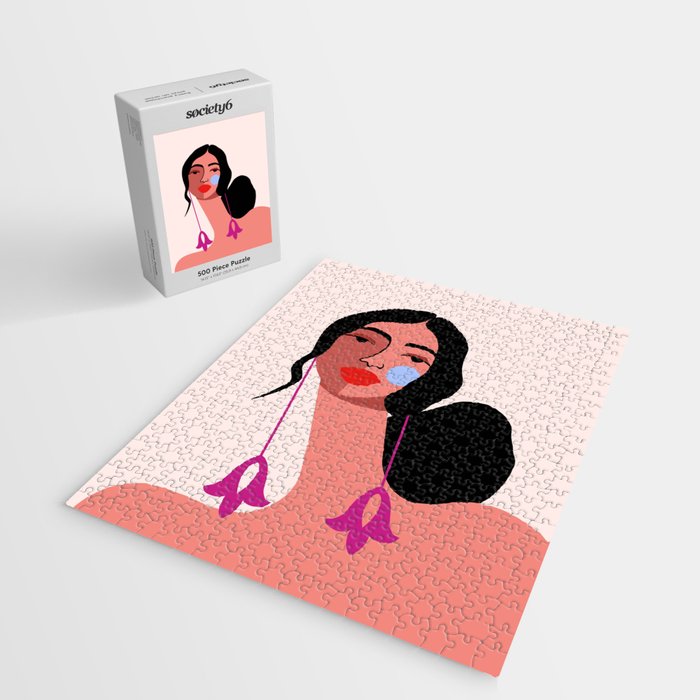 Pink Earrings Jigsaw Puzzle Gallery Image 2