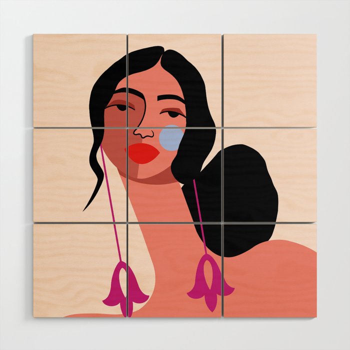 Pink Earrings Wood Wall Art Gallery Image 1