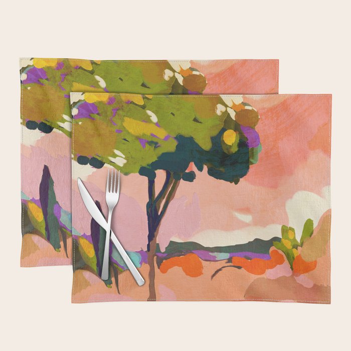 sundown with tree landscape Placemat Gallery Image 1