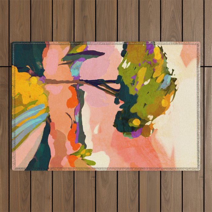 sundown with tree landscape Outdoor Rug Gallery Image 1