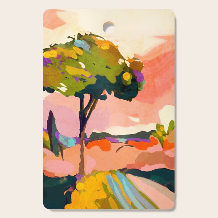 sundown with tree landscape Cutting Board Gallery Image 1