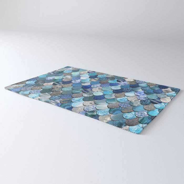 Mermaid Ocean Blue Pattern Rug Gallery Image 3