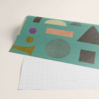 Playful Bauhaus geometric shapes on turquoise Wrapping Paper Gallery Image 2