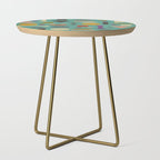 Playful Bauhaus geometric shapes on turquoise Side Table Gallery Image 1