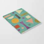 Playful Bauhaus geometric shapes on turquoise Notebook Gallery Image 2