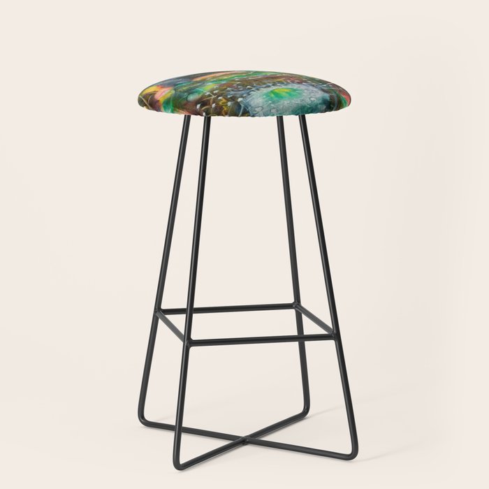 To Cover the Earth with a New Dew, Northern Lights fantastical landscape painting by Robert Matta Stool Gallery Image 1