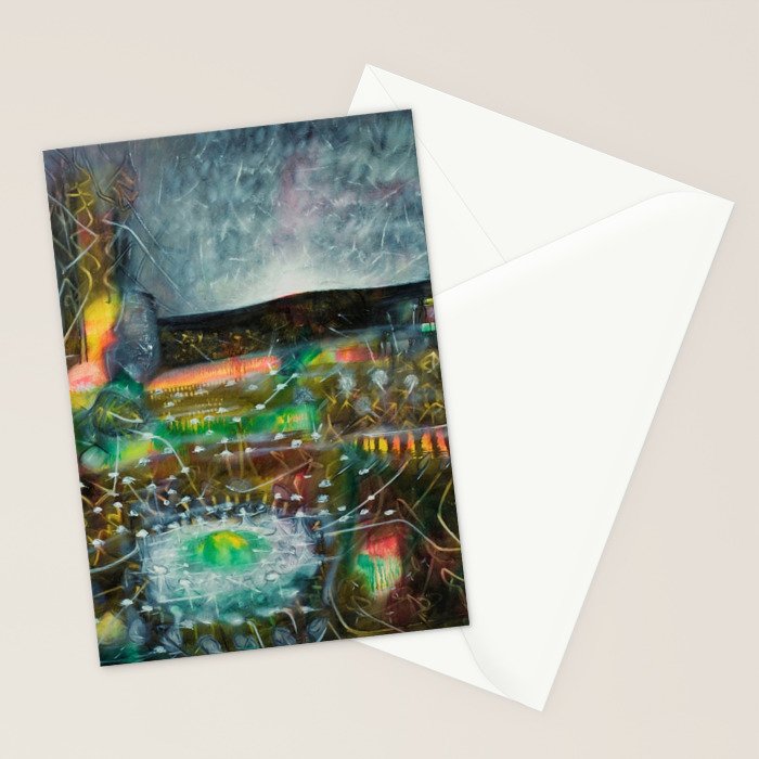 To Cover the Earth with a New Dew, Northern Lights fantastical landscape painting by Robert Matta Stationery Card Gallery Image 2