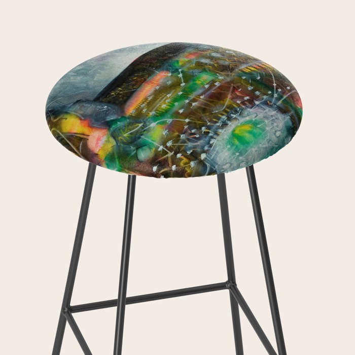 To Cover the Earth with a New Dew, Northern Lights fantastical landscape painting by Robert Matta Stool Gallery Image 2