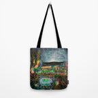 To Cover the Earth with a New Dew, Northern Lights fantastical landscape painting by Robert Matta Tote Bag Gallery Image 2