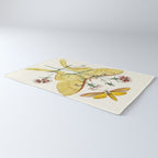Vintage Yellow Moth with Wildflowers Natural History Insect Design Rug Gallery Image 3
