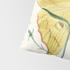 Vintage Yellow Moth with Wildflowers Natural History Insect Design Pillow Sham Gallery Image 4