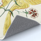 Vintage Yellow Moth with Wildflowers Natural History Insect Design Rug Gallery Image 4