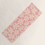 Retro Floral - Pink and Cream Yoga Mat Gallery Image 1