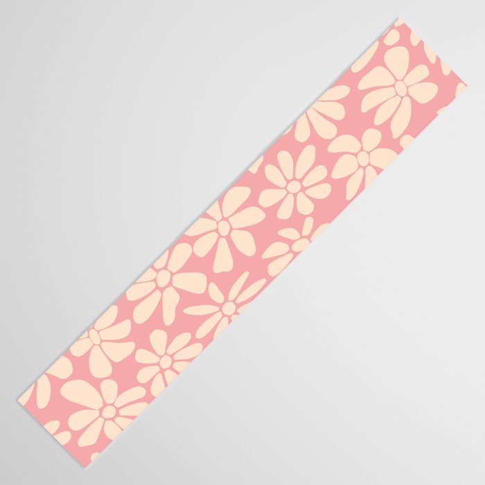 Retro Floral - Pink and Cream Table Runner Gallery Image 3