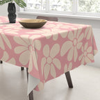 Retro Floral - Pink and Cream Tablecloth Gallery Image 3