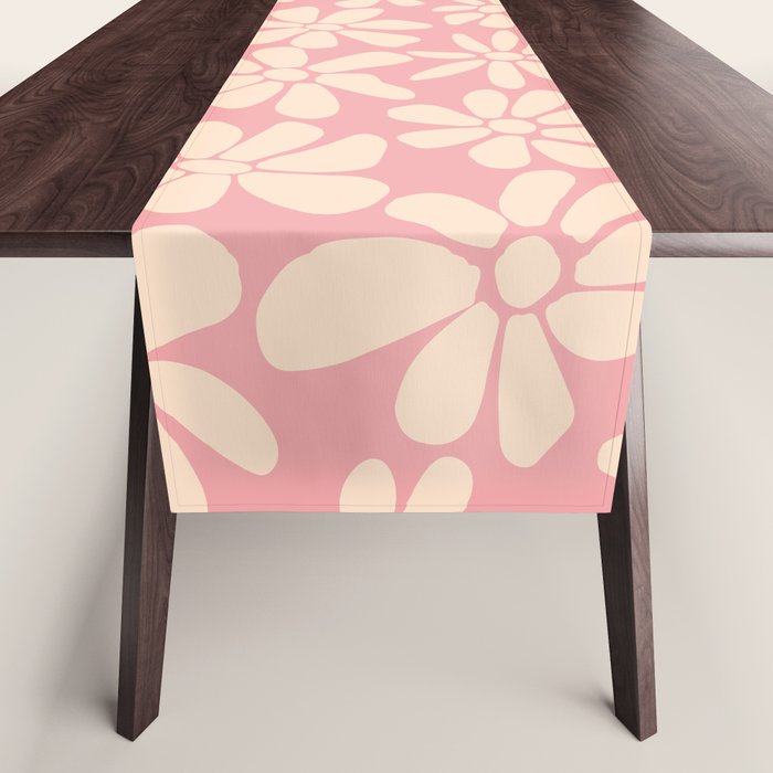 Retro Floral - Pink and Cream Table Runner Gallery Image 1