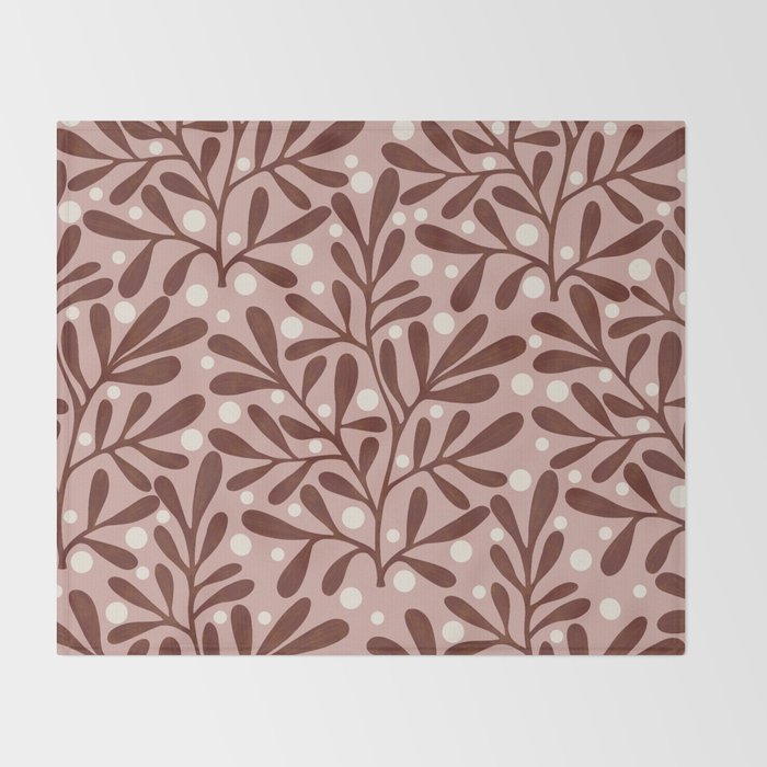 Vase and leaves collection Throw Blanket Gallery Image 2