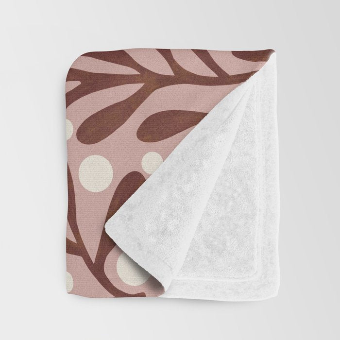 Vase and leaves collection Throw Blanket Gallery Image 3