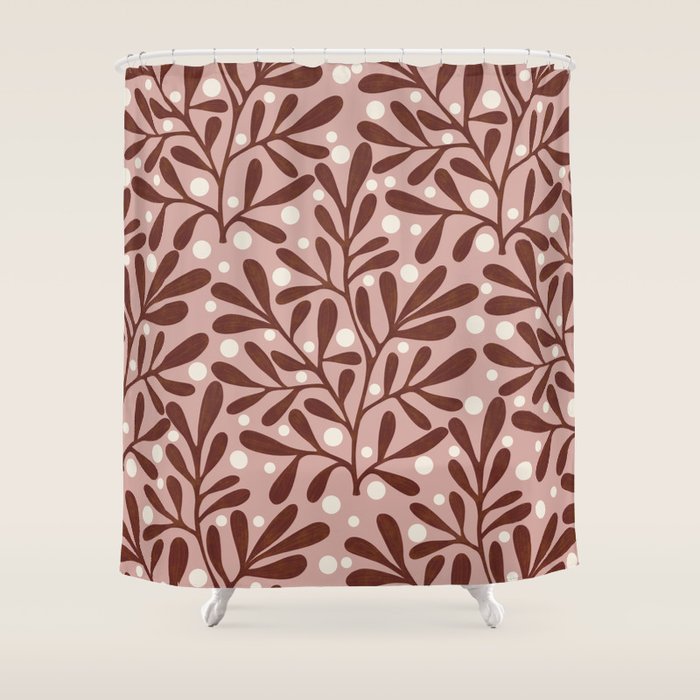 Vase and leaves collection Shower Curtain Gallery Image 1