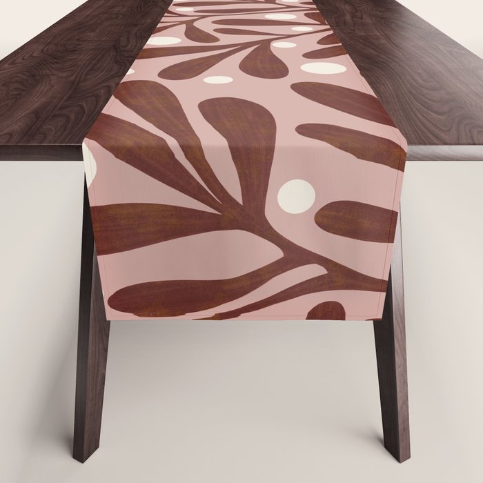 Vase and leaves collection Table Runner Gallery Image 1