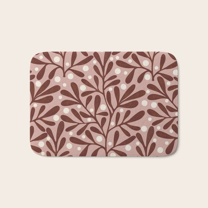 Vase and leaves collection Bath Mat Gallery Image 1
