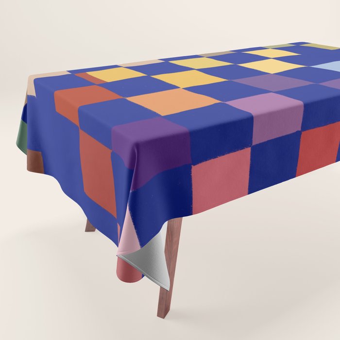 Rainbow checkerboard#1 Tablecloth Gallery Image 1