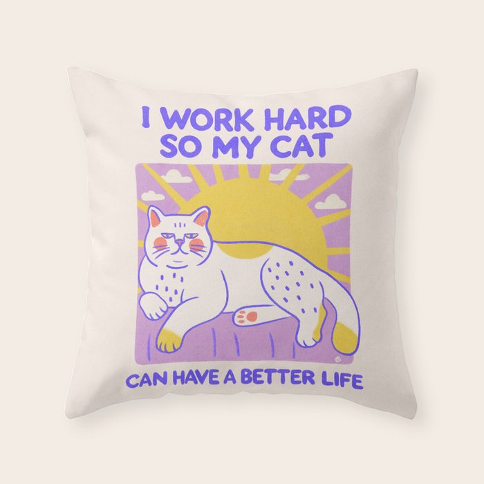 Working hard Throw Pillow Gallery Image 6