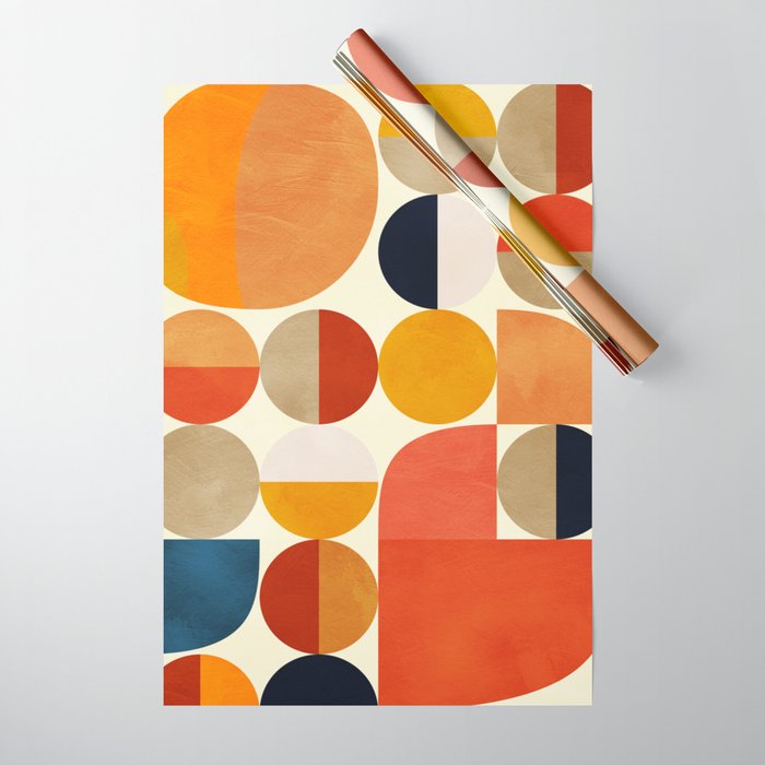 geometric abstract shapes autumn Wrapping Paper Gallery Image 1