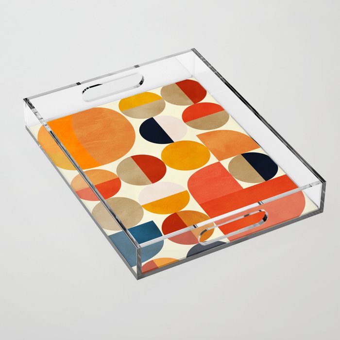 geometric abstract shapes autumn Acrylic Tray Gallery Image 1
