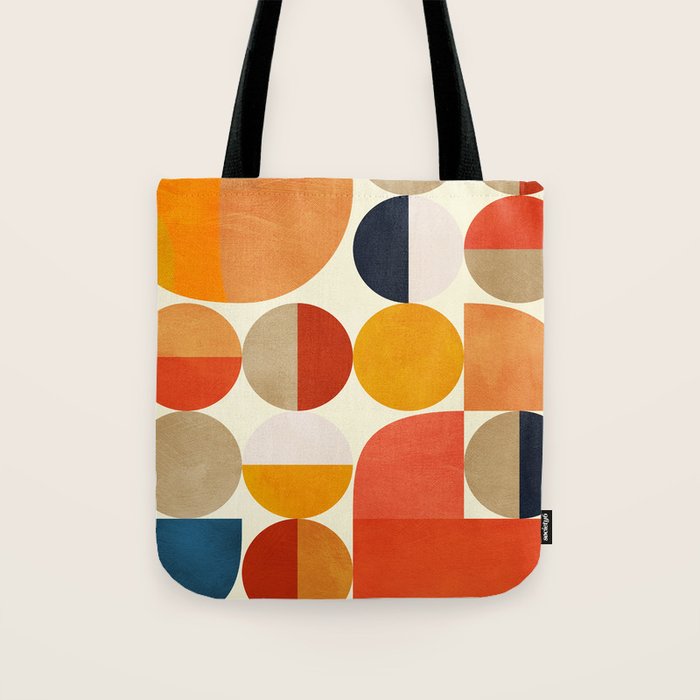 geometric abstract shapes autumn Tote Bag Gallery Image 1