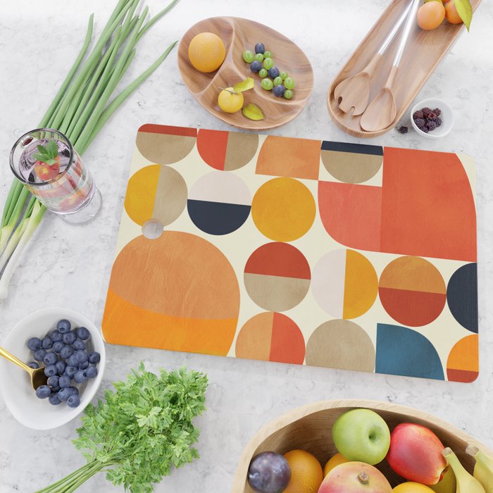 geometric abstract shapes autumn Cutting Board Gallery Image 2