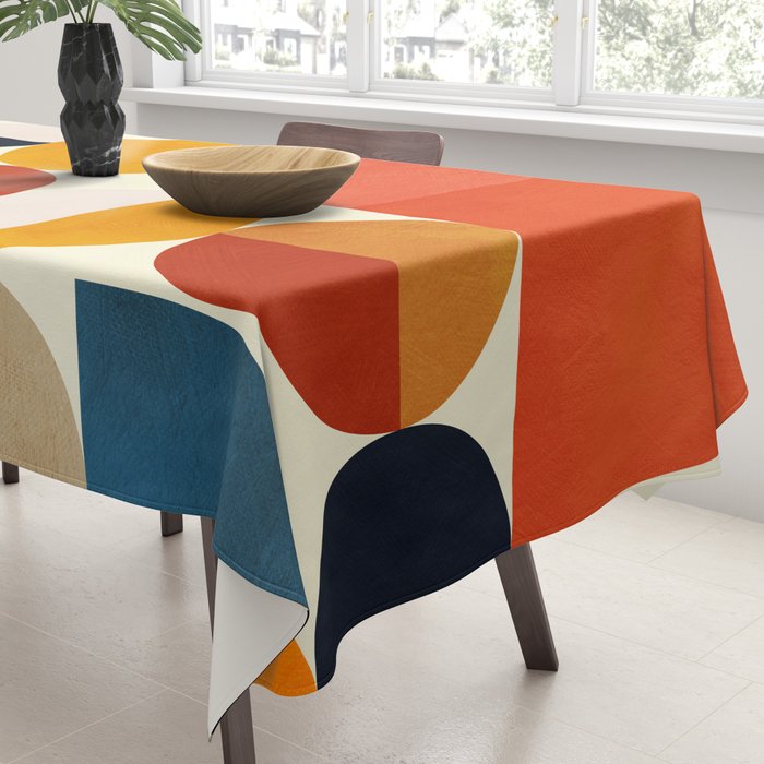 geometric abstract shapes autumn Tablecloth Gallery Image 3