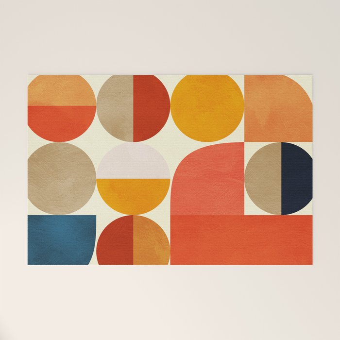 geometric abstract shapes autumn Welcome Mat Gallery Image 1