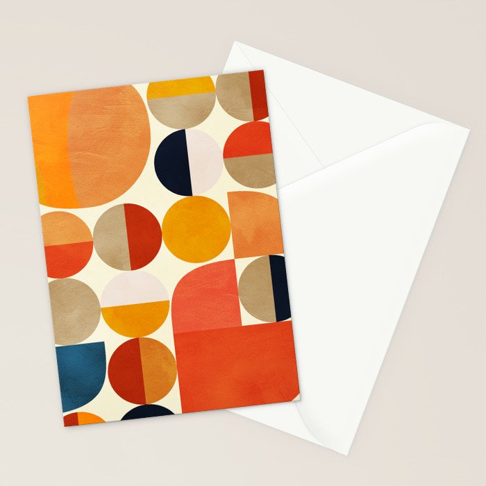 geometric abstract shapes autumn Stationery Card Gallery Image 2
