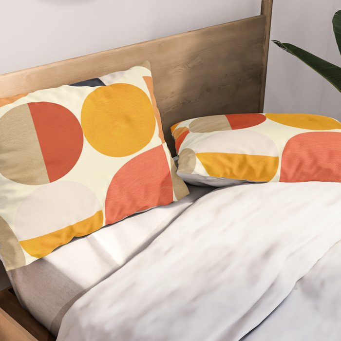 geometric abstract shapes autumn Pillow Sham Gallery Image 2