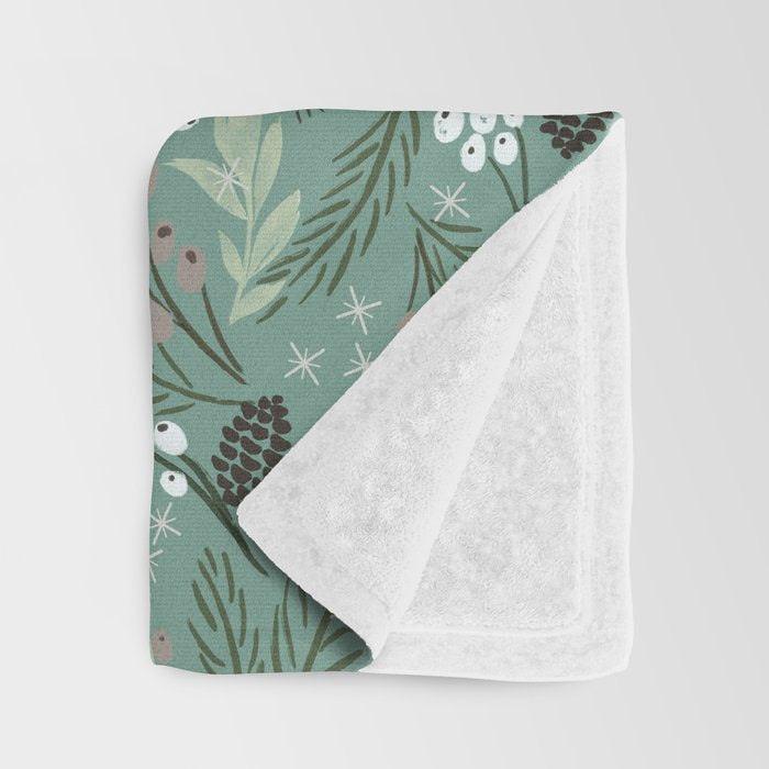 Christmas Foliage  - Pine Throw Blanket Gallery Image 3