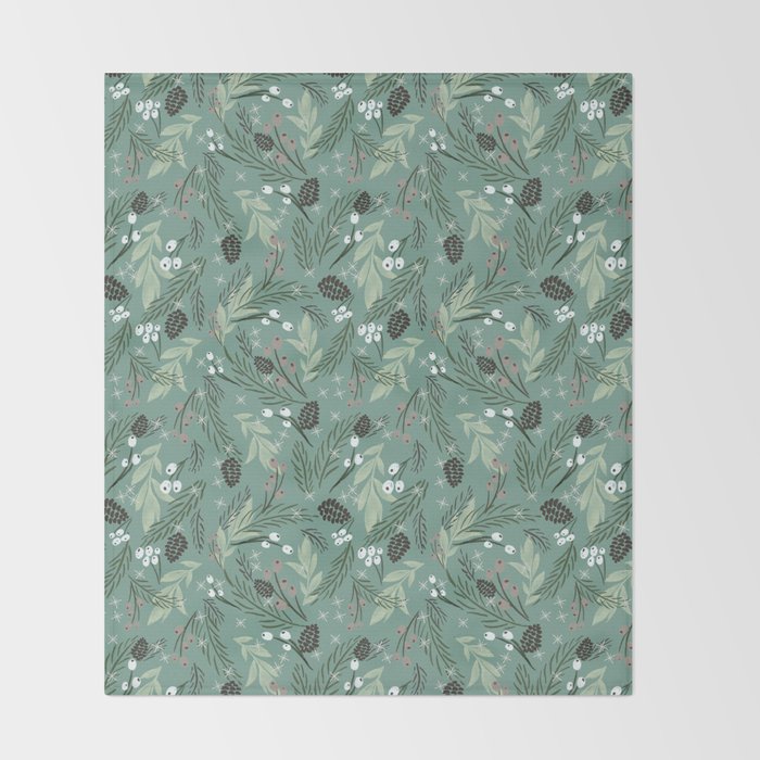 Christmas Foliage  - Pine Throw Blanket Gallery Image 2