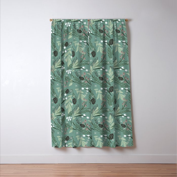 Christmas Foliage  - Pine Window Curtain Gallery Image 3