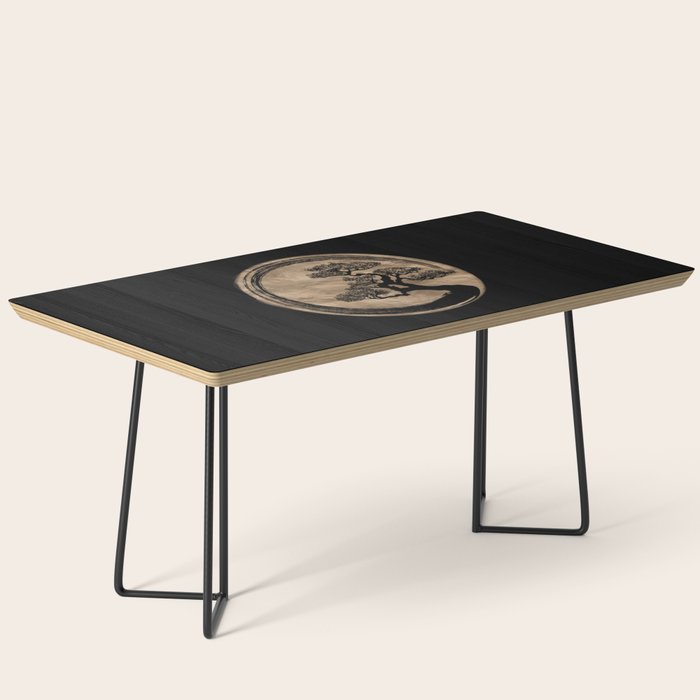 Enso Zen Circle and Bonsai Tree Gold Coffee Table Gallery Image 1